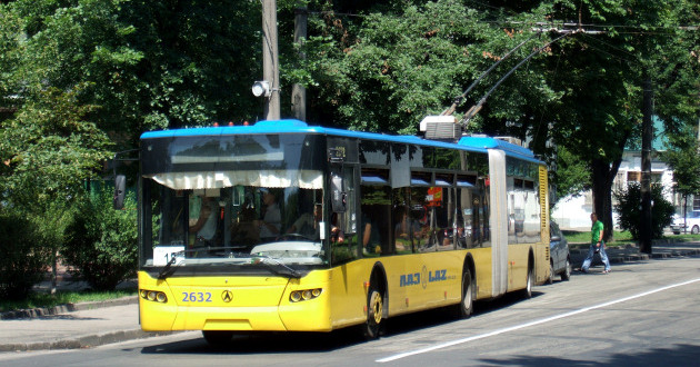 LAZ trolleybus i Kiev, Ukraine